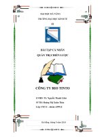 Bài tập quản trị chiến lược  bài tập cá nhân  ĐH KINH TẾ ĐÀ NẴNG