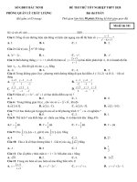 Mã đề 101 đề thi thử TNTHPT môn toán 2020   sở bắc ninh 