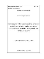 Thực trạng viêm nhiễm đường sinh dục dưới ở phụ nữ đến khám phụ khoa tại bệnh viện đa khoa huyện yên thế tỉnh bắc giang 