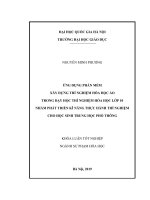 ỨNG DỤNG PHẦN MỀM  XÂY DỰNG THÍ NGHIỆM HÓA HỌC ẢO TRONG DẠY HỌC THÍ NGHIỆM HÓA HỌC LỚP 10  NHẰM PHÁT TRIỂN KĨ NĂNG THỰC HÀNH THÍ NGHIỆM CHO HỌC SINH TRUNG HỌC PHỔ THÔNG