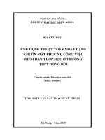 Ứng dụng thuật toán nhận dạng khuôn mặt phục vụ công việc điểm danh lớp học ở trường THPT Đồng Hới