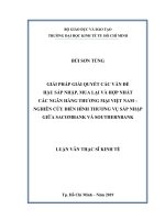 Giải pháp giải quyết các vấn đề hậu sáp nhập, mua lại và hợp nhất các ngân hàng thương mại việt nam – nghiên cứu điển hình thương vụ sáp nhập giữa sacombank và southernbank 