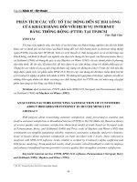 Phân tích các yếu tố tác động đến sự hài lòng của khách hàng đối với dịch vụ internet băng thông rộng (FTTH) tại TP.HCM