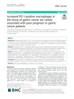 Increased PD-1-positive macrophages in the tissue of gastric cancer are closely associated with poor prognosis in gastric cancer patients