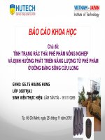 BC MÔI TRƯỜNG TÌNH TRẠNG RÁC THẢI PHẾ PHẨM NÔNG NGHIỆP VÀ ĐỊNH HƯỚNG PHÁT TRIỂN NĂNG LƯỢNG TỪ PHẾ PHẨM  Ở ĐỒNG BẰNG SÔNG CỬU LONG