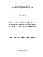 Luận văn thạc sỹ - Quản lý thu sự nghiệp của Ban Quản lý dự án Đầu tư xây dựng các công trình dân dụng và công nghiệp tỉnh Hoà Bình