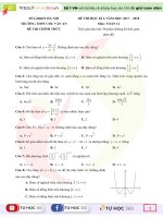 Tuyển chọn 20 đề thi HK1 Toán lớp 12 năm học 2019  2020 đáp án chi tiết