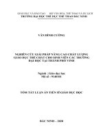 Nghiên cứu giải pháp nâng cao chất lượng giáo dục thể chất cho sinh viên các trường đại học tại thành phố vinh 
