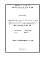 Nghiên cứu tổng hợp, cấu trúc và chuyển hóa một số dãy hợp chất furoxan, quinoline và quinazoline nhiều nhóm thế từ eugenol trong tinh dầu hương nhu (tt) 