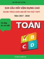 524 câu hỏi vận dụng cao có lời giải chi tiết trong các đề thi thử THPT môn toán năm 2018