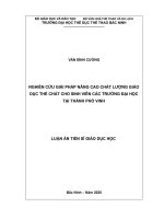 Nghiên cứu giải pháp nâng cao chất lượng giáo dục thể chất cho sinh viên các trường đại học tại thành phố vinh 