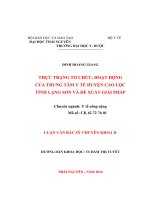 Thực trạng tổ chức, hoạt động của trung tâm y tế huyện cao lộc tỉnh lạng sơn và đề xuất giải pháp 