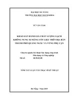 Khảo sát đánh giá chất lượng gạch không nung xi măng cốt liệu trên địa bàn thành phố Quảng Ngãi và vùng phụ cận