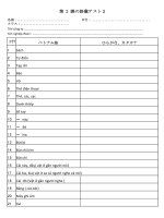 ĐỀ KIỂM TRA TỪ VỰNG TIẾNG NHẬT BÀI 2( LẦN 2) GIÁO TRÌNH SƠ CẤP MINA NO NIHONGO