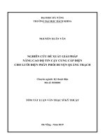 Nghiên cứu đề xuất giải pháp nâng cao độ tin cậy cung cấp điện cho lưới điện phân phối huyện Quảng Trạch