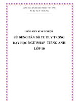 SKKN sử dụng bản đồ tư duy trong dạy học ngữ pháp tiếng anh lớp 10 