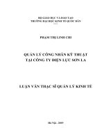 Luận văn thạc sỹ - Quản lý công nhân kỹ thuật tại Công Ty Điện Lực Sơn La