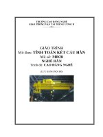 Giáo trình Tính toán kết cấu hàn  Nghề: Hàn  Trình độ: Cao đẳng nghề  CĐ Nghề Giao Thông Vận Tải Trung Ương II