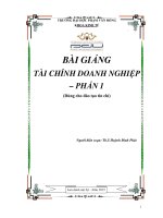 Bài giảng Tài chính doanh nghiệp  ĐH Phạm Văn Đồng (Phần 1)