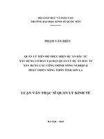 Luận văn thạc sỹ - Quản lý tiến độ thực hiện dự án đầu tư xây dựng cơ bản tại Ban QLDA đầu tư xây dựng các công trình NN&PTNT tỉnh Sơn La