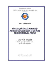 Luận văn thạc sĩ: Nâng Cao Sự Hài Lòng Của Doanh Nghiệp Đối Với Chất Lượng Dịch Vụ Đăng Ký Kinh Doanh Trên Địa Bàn Tỉnh Bà Rịa  Vũng Tàu​