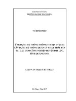 Ứng dụng hệ thống thông tin địa lý (GIS) xây dựng hệ thống quản lý chất thải rắn tại các cụm công nghiệp huyện Đại Lộc, tỉnh Quảng Nam