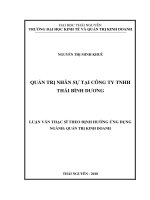 Luận văn thạc sĩ: Quản Trị Nhân Sự Tại Công Ty TNHH Thái Bình Dương