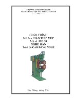 Giáo trình Hàn tiếp xúc  Nghề: Hàn  Trình độ: Cao đẳng nghề  CĐ Nghề Giao Thông Vận Tải Trung Ương II