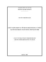 Luận văn thạc sĩ quản trị kinh doanh: Chất Lượng Dịch Vụ Tín Dụng Khách Hàng Cá Nhân Tại Sở Giao Dịch 1  Ngân Hàng Tmcp Quân Đội​