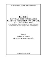 TÀI LIỆU TẬP HUẤN, BỒI DƯỠNG CÁN BỘ XÂY DỰNG NÔNG THÔN MỚI CÁC CẤP, GIAI ĐOẠN 2016 - 2020