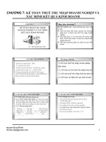 Bài giảng Kế toán tài chính doanh nghiệp: Chương 7  ThS. Nguyễn Quốc Nhất (Dành cho khối không chuyên)