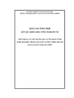 BÁO CÁO TỔNG HỢP KẾT QUẢ KHOA HỌC CÔNG NGHỆ ĐỀ TÀI “THU THẬP, LƯU GIỮ NGUỒN GEN VÀ ỨNG DỤNG CÔNG NGHỆ SINH HỌC TRONG BẢO TỒN VÀ PHÁT TRIỂN MỘT SỐ LOÀI LAN QUÝ Ở QUẢNG NINH”