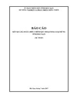 BÁO CÁO KẾT QUẢ RÀ SOÁT, ĐIỀU CHỈNH QUY HOẠCH BA LOẠI RỪNG TỈNH BẮC KẠN