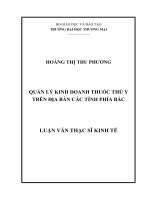QUẢN LÝ KINH DOANH THUỐC THÚ Y CÁC TỈNH PHÍA BẮC 2019