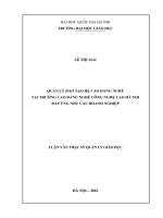 Luận văn thạc sĩ quản lý giáo dục: Quản lý đào tạo hệ cao đẳng nghề tại trường Cao đẳng nghề công nghệ cao Hà Nội đáp ứng nhu cầu doanh nghiệp