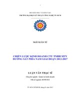 Luận văn thạc sĩ: Chiến Lược Kinh Doanh Cty TNHH MTV Đường Sắt Phía Nam Giai Đoạn 2012 đến 2017​