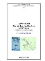 Giáo trình Nguội cơ bản  Nghề: Hàn  Trình độ: Cao đẳng nghề  CĐ Nghề Giao Thông Vận Tải Trung Ương II