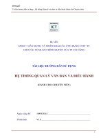 TÀI LIỆU HƯỚNG DẪN SỬ DỤNG HỆ THỐNG QUẢN LÝ VĂN BẢN VÀ ĐIỀU HÀNH (DÀNH CHO CHUYÊN VIÊN)