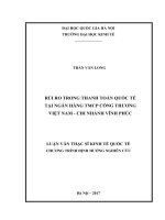 Luận văn thạc sĩ: Rủi Ro Trong Thanh Toán Quốc Tế Tại Ngân Hàng TMCP Công Thương Việt Nam  Chi Nhánh Vĩnh Phúc​