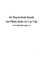 Kinh Doanh Sản Phẩm Quần Áo Cao Cấp
