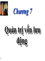 Bài giảng Tài chính doanh nghiệp  Chương 7: Quản trị vốn lưu động