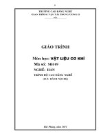 Giáo trình Vật liệu cơ khí  Nghề: Hàn  Trình độ: Cao đẳng nghề  CĐ Nghề Giao Thông Vận Tải Trung Ương II