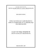Luận văn thạc sĩ kinh tế: Nâng Cao Năng Lực Cạnh Tranh Của Công Ty Cổ Phần Đầu Tư Và Phát Triển TNG Thái Nguyên