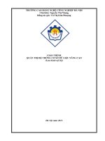 Giáo trình Quản trị hệ thống cơ sở dữ liệu nâng cao  CĐ Nghề Công Nghiệp Hà Nội