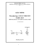 Giáo trình Cơ lý thuyết  Nghề: Hàn  Trình độ: Cao đẳng nghề  CĐ Nghề Giao Thông Vận Tải Trung Ương II