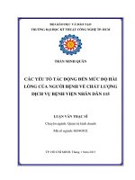 Luận văn thạc sĩ: Các Yếu Tố Tác Động Đến Mức Độ Hài Lòng Của Người Bệnh Về Chất Lượng Dịch Vụ Bệnh Viện Nhân Dân 115​