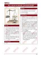 Bài giảng Tài chính doanh nghiệp  Bài 7: Rủi ro và đòn bẩy của doanh nghiệp