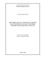 PHÁT TRIỂN NĂNG LỰC GIẢI QUYẾT VẤN ĐỀ CHO HỌC SINH THÔNG QUA DẠY HỌC THÍ NGHIỆM STEM PHẦN ANCOL, HÓA HỌC 11 NÂNG CAO