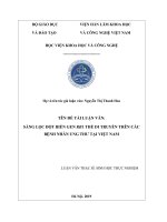 Sàng lọc đột biến gen RB1 thể di truyền trên các bệnh nhân ung thư tại Việt Nam