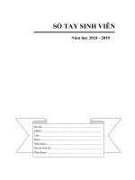 SỔ TAY SINH VIÊN Năm học 2018 - 2019